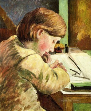 Camille Pissarro Painting - paul writing Camille Pissarro
